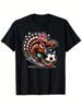 Lustiges Truthahn Fußball Grafik T-Shirt - Locker geschnittenes Rundhals-T-Shirt für Unisex