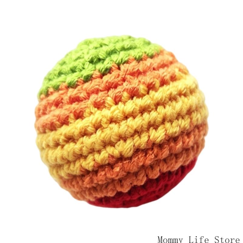 User Friendly Handmade Knit Ball Toy Knitted Footbag For Children Feel Stimulation And Stress Relief Activity