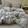 Class A Maternal And Infant Grade Ultra-Soft Double-Color Washed Cotton 4Pcs Set, Bed Sheet Quilt Cover, Student Dormitory 3Pcs Set, Bed Hat Factory