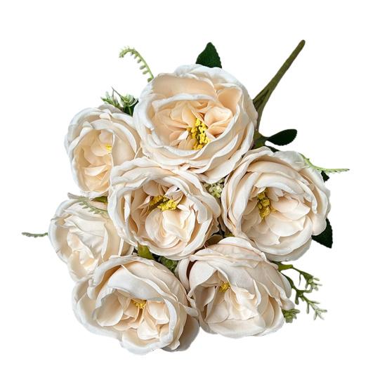 Artificial Rose Bouquet 7 Head Realistic Fake Flower Home Office Wedding Party Table Centerpiece