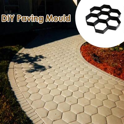 7 Grid Reusable Stone Road Concrete Molds Home Garden Walk Pavement Cement Mould for Home Garden Paving