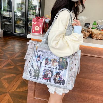 New Japanese Ribbon Pain Bag Large Capacity Ribbon Pain Bag Bow Transparent Baby Bag