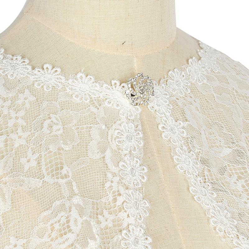 1Pc Diamant-Knopf Mode Mantel Moderne Spitze Schal Einfachheit Sonnenschutz Strickjacke Volltonfarbe Brautkleid