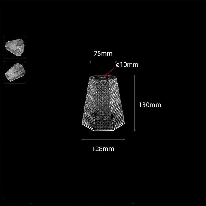 Clear 10mm Small Opening Acrylic Lamp Shade Replacement, 1cm Hole Plastic DIY Lampshade with Aluminum Lid Cover for Lighting