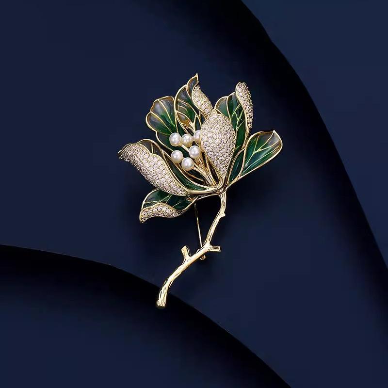 

Брошь с росписью «Бегония», женская изысканная брошь-цветок темперамента, нишевый дизайн, булавка, аксессуары для костюма в китайском стиле