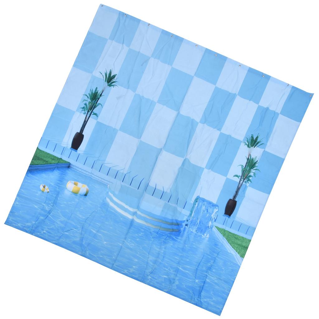 Shower Curtain Waterproof Polyester Decorative Curtain with 12pcs Hook for Bathroom Home Decoration