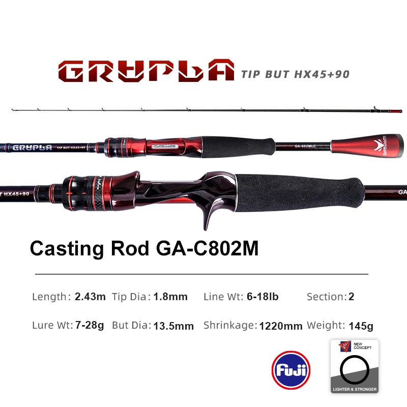 PURELURE GRUPLA Spinning Casting Rod High Carbon Universal Long Throwing Fishing Rod in FUJI Accessories Fast