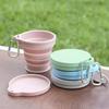 Pink Outdoors Silicone Folding Cup with Hanging Hole Creative Water Cup Travel Portable Washing Cup Fashion Travel Silicone Cup