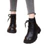 Women's British Style Velvet-Lined Martin Boots – Versatile, Warm, Thick-Soled, Short Boots for Autumn and Winter.