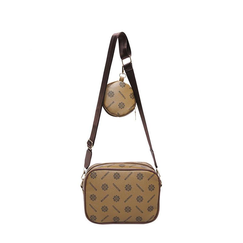 Chic Urban Pu Leather Shoulder Bag For Women 2024 Stylish Floral Design Yellow Brown