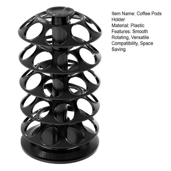 Kaffekapselhållare för K-Cups Snurrande Kaffekapselorganisatör Rymmer 40 Kapslar Utrymmesbesparande Kaffekapselkarusell för Köksbänk Kontor