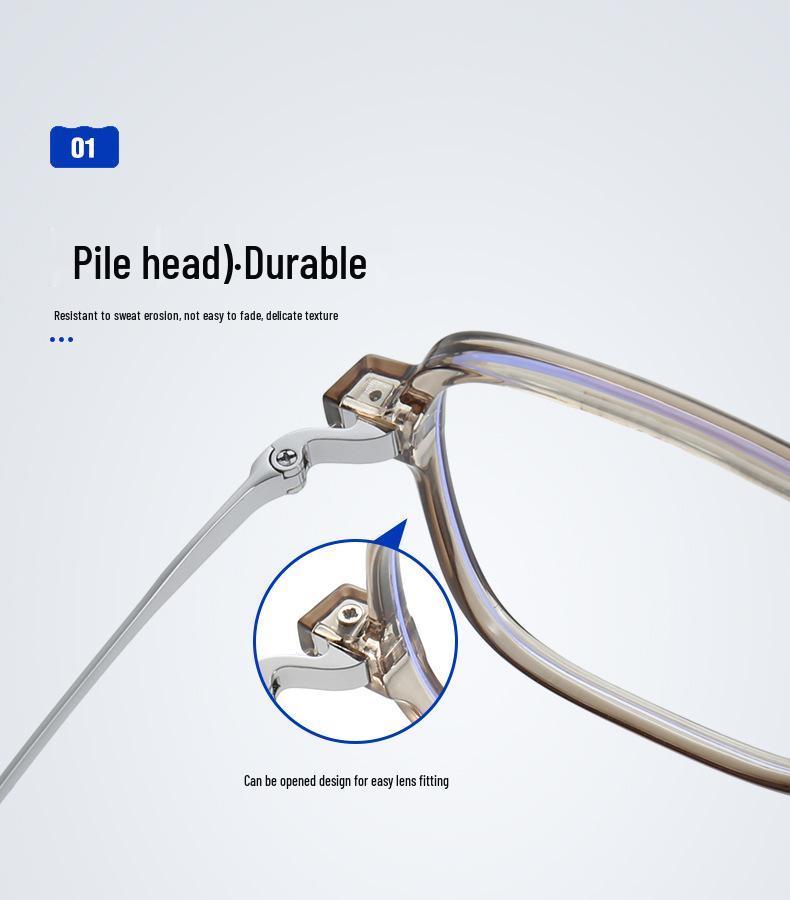 2024 Fashion Square Metal Eyeglass Frame - Face Slimming, Anti-Blue Light, Unisex for Myopia