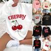 Cherry Print Women's Sweatshirt - European & American Style with Free Shipping