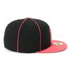New Era 59FIFTY MLB NY Size 7 MLB Neyyan Black Two-Tone Cap, Black/Coral, 3/8, 5950, Piping, 2-Tone