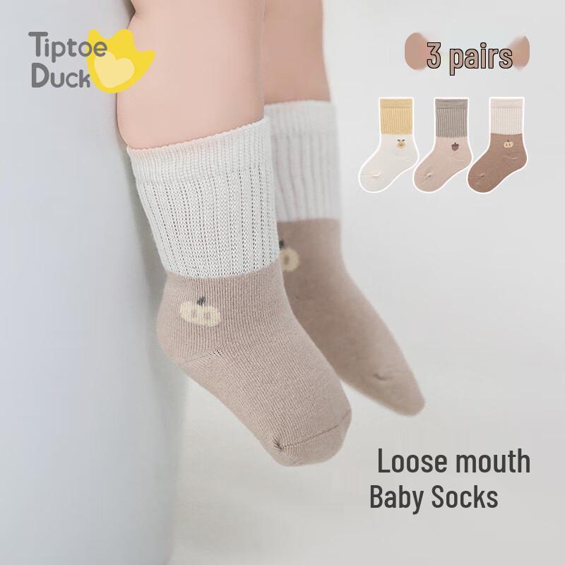 Qiaojiaoya Infant Breathable Anti-Slip Floor Socks (3 Pairs) 6-12 Months