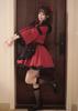 Red Lolita Maid Open Perfect for and Stage Long Cute Set for Women and Includes Socks [RPFLQ] Dress, Chest, Cafes, Halloween, Cosplay, Wear. Sleeves,