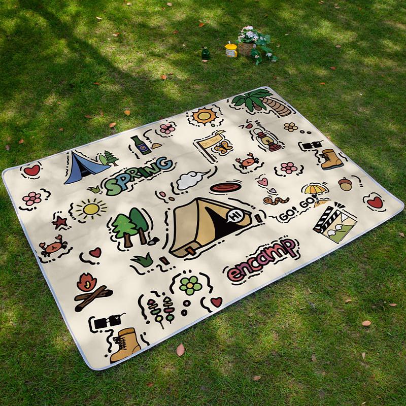 Little Adventurer Picnic Mat Moisture-proof Mat Picnic Cartoon Outing Puppy Spring Outing Portable Waterproof Insulated Lawn Mat
