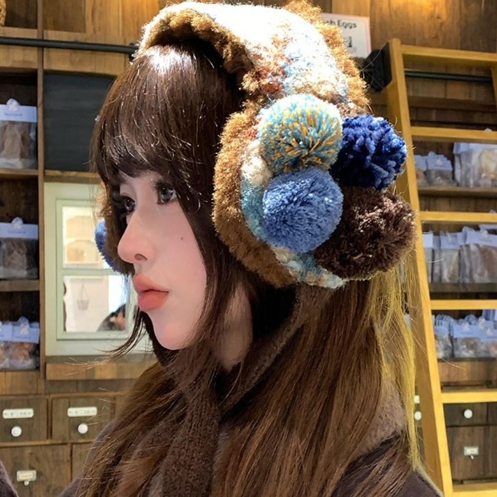 Retro Style Winter Ear Warmers Maillard Style Winter Protection Earmuffs Winter Cycling