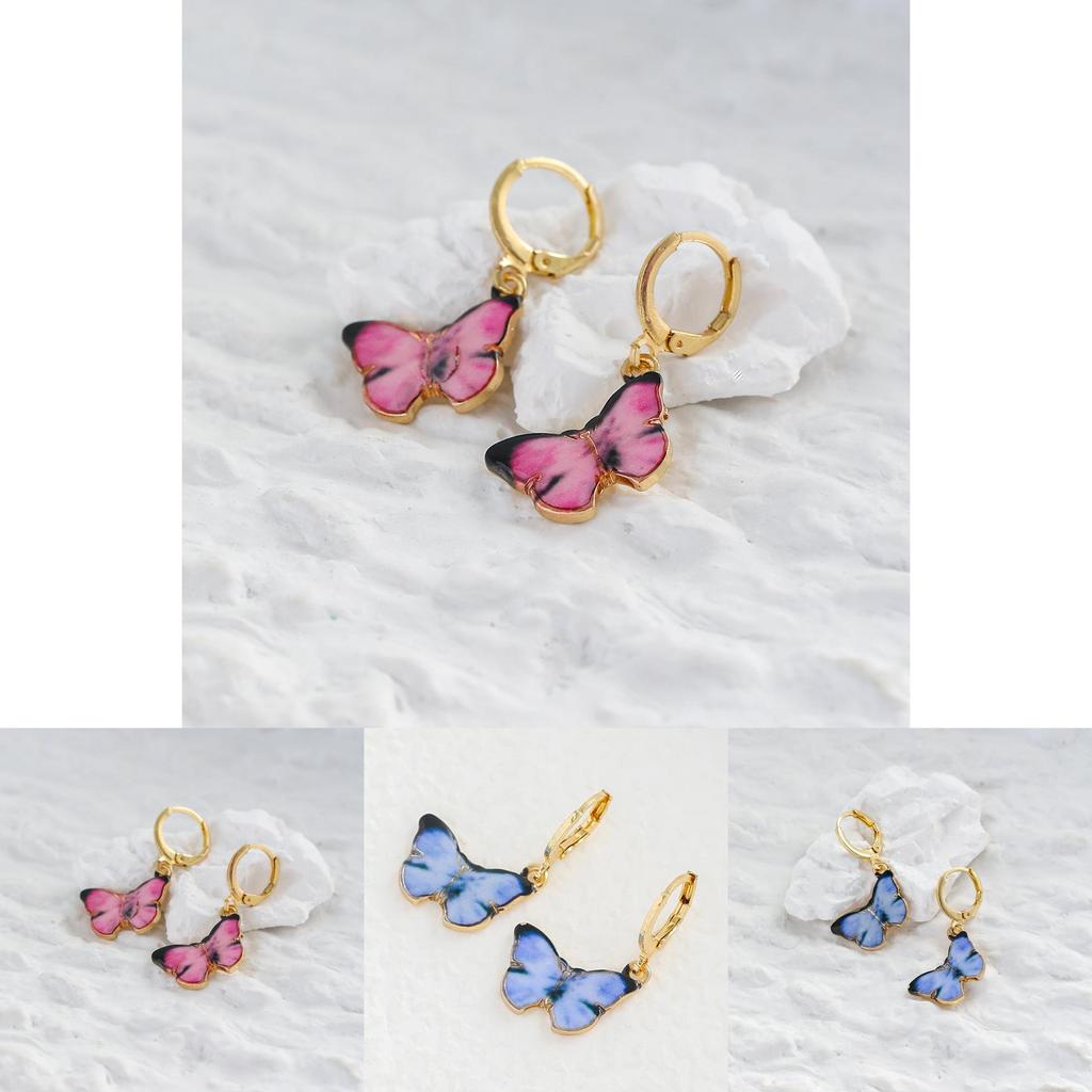 Creative Butterfly Alloy Earrings Trendy European American Womens Jewelry