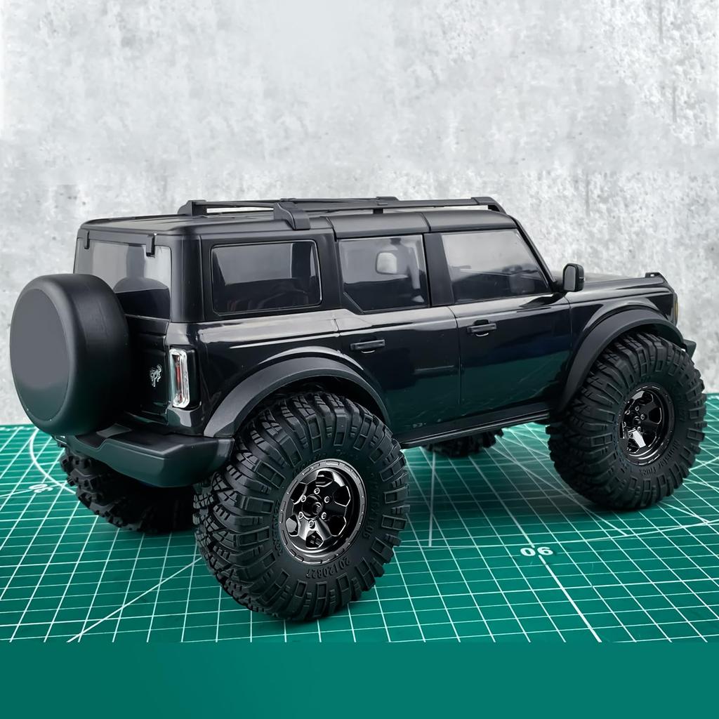 RCMAZO 4-Piece 1.3" Wheel and Tire Set, 1.3-Inch Aluminum Beadlock Wheel Rims with 7027mm Mud Terrain Rubber Tires for 118 124 SCX24 TRX4M RC Cars