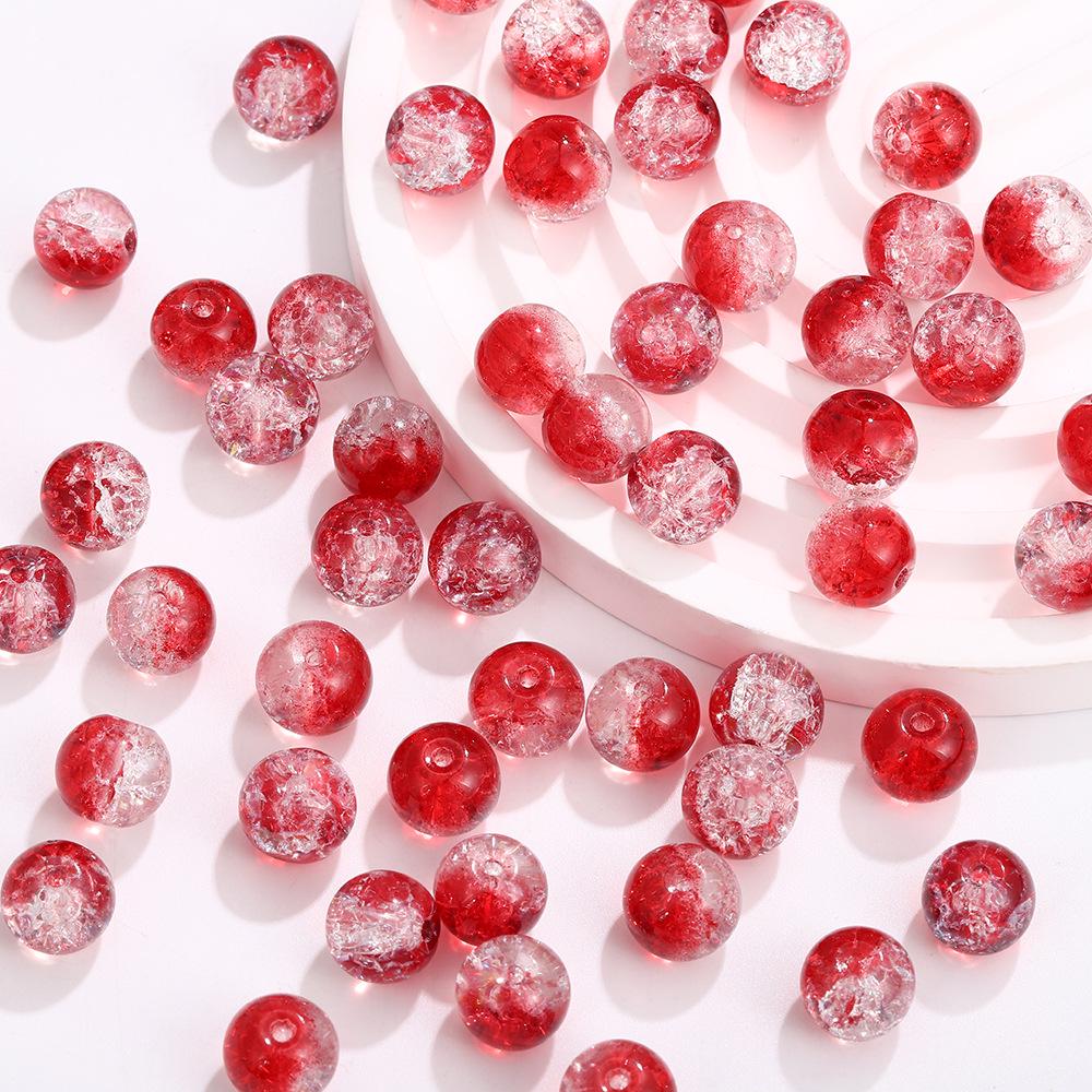 10mm Zweifarbige Crackle-Glasperlen für DIY Armbänder und Halsketten im antiken Stil