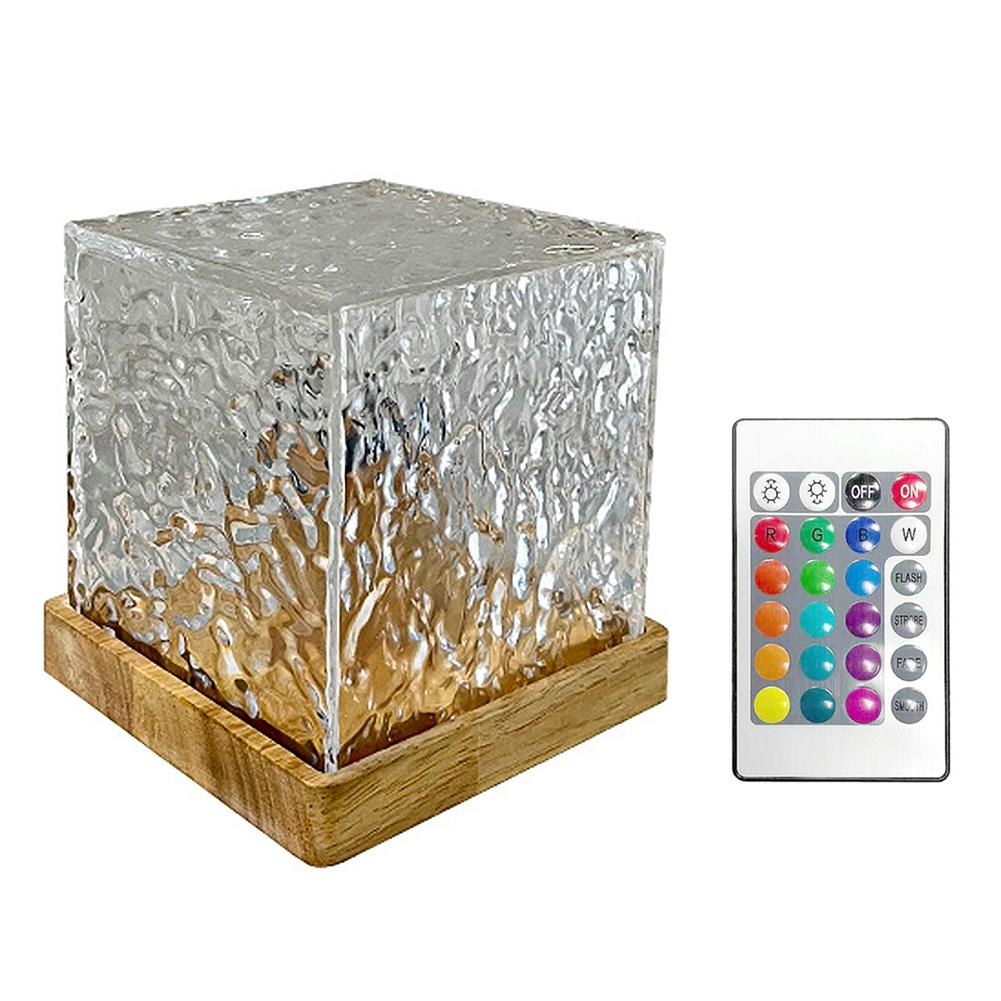 

Динамический вращающийся проектор с водной рябью, ночник, 16 цветов, пламенно-кристаллическая лампа для гостиной, спальни, украшения, рождественский подарок