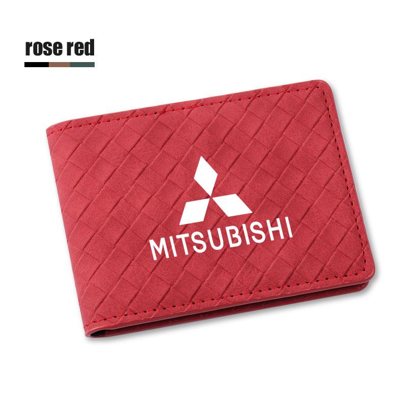 Car Driver License Cover Leather Auto Driving Documents Case Credit Card Holder For Mitsubishi Eclipse Outlander ASX Colt