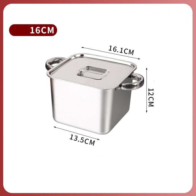 Deep square small hotpot shank pot spicy grade dedicated stainless steel alcohol stove China small hot pot marmite de cuisine