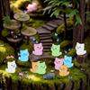 5/10Pcs Luminous Mini Resin Cat Figures Glow In The Dark Cats Animals Tiny Ornaments For Diy Fairy Garden Glass Container