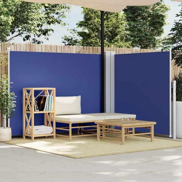 VidaXL Retractable Side Awning Blue 140 X 1000 Cm