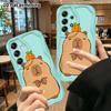 Phone case: 2D flat, suitable for Samsung Galaxy A34 A35 M05 M06 S20 S22 S21 FE Plus 5G protective case, light teal blue background, perfect Christmas