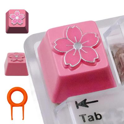 Bailante Bailande Keycap Custom Game Keycap Switch Teclado Mecânico Keycap Metal Keycap Cherry Blossom Cute Personality Compatível com a maioria