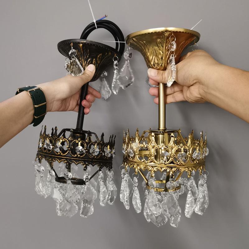 Retro Crystal Chandelier - Luxurious Eye-Protection Lamp for Bedroom, Cloakroom, or Corridor