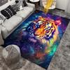 Vibrant Tiger Art Rug for Living Room - Colorful Animal Print Carpet, Contemporary Home Decor, Luxury Flooring Options