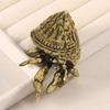 Brass Hermit Crab Figurines Deskdecoration Retro Marine Creatures Home Decor Ornaments Copper Handicrafts
