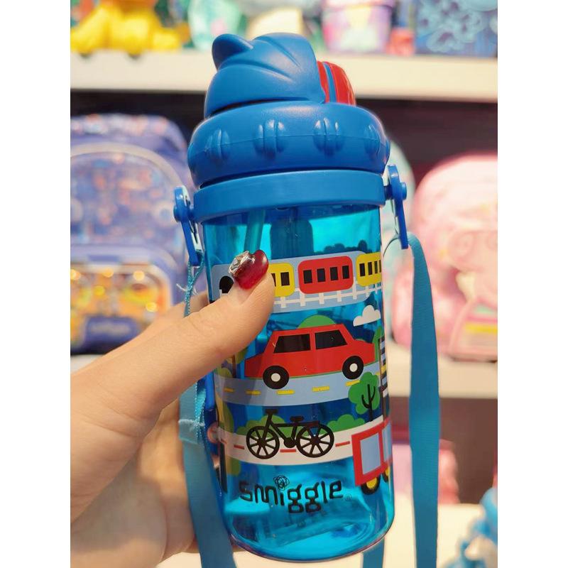 Smiggle Australia Kids Cartoon Straw Bottle Hydration Sports Water Bottle Portable Crossbody Sling Medium