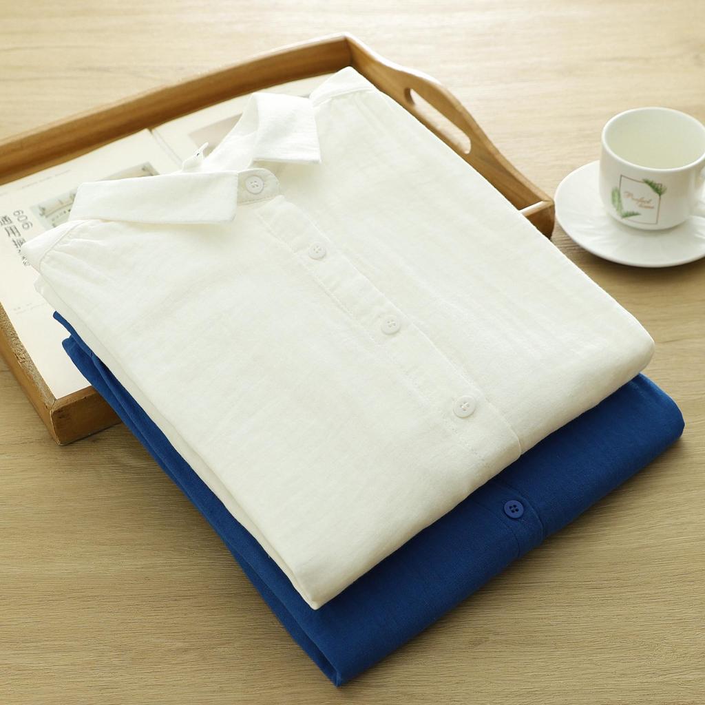 Women's Long Sleeve Lightweight Gauze Shirt - Soft, Breathable, and Slimming Top