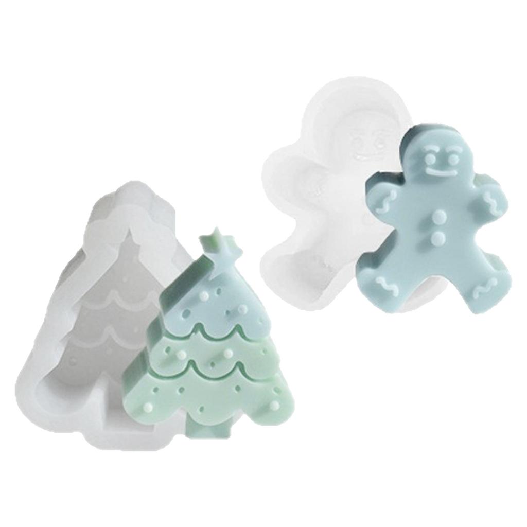 4 Pcs Christmas Tree Candle Mould Silicone Molds Ornament Molds Castings Molds Handmade Plasters Molds Craft Supplies
