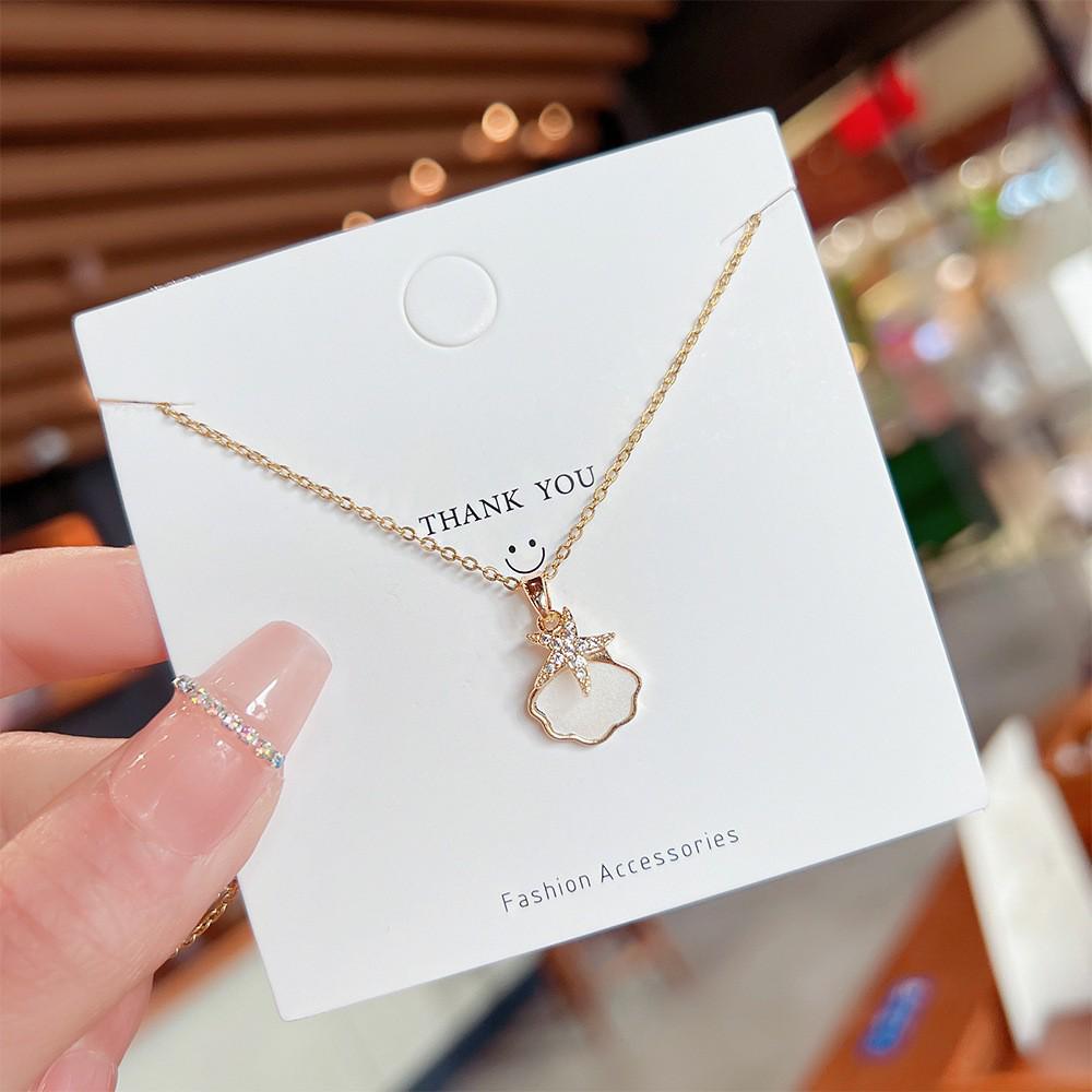 Elegant Zircon Titanium Steel Necklace: Women's Luxury Clavicle Chain with Fashion Pendant
