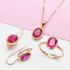 Exquisite Purple Gold-Plated Rose Gold Inlaid Redstone Pendant, Female Simple Temperament, Light Luxury Fashion Classic Colored Gold Necklace