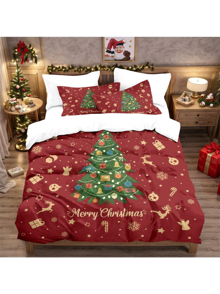 Christmas Beding Set Printed Christmas Theme Soft Duvet Cover Set Soft Single Double Sized Dimensions Bed Linen Set Christmas Gift Tre Decoratio