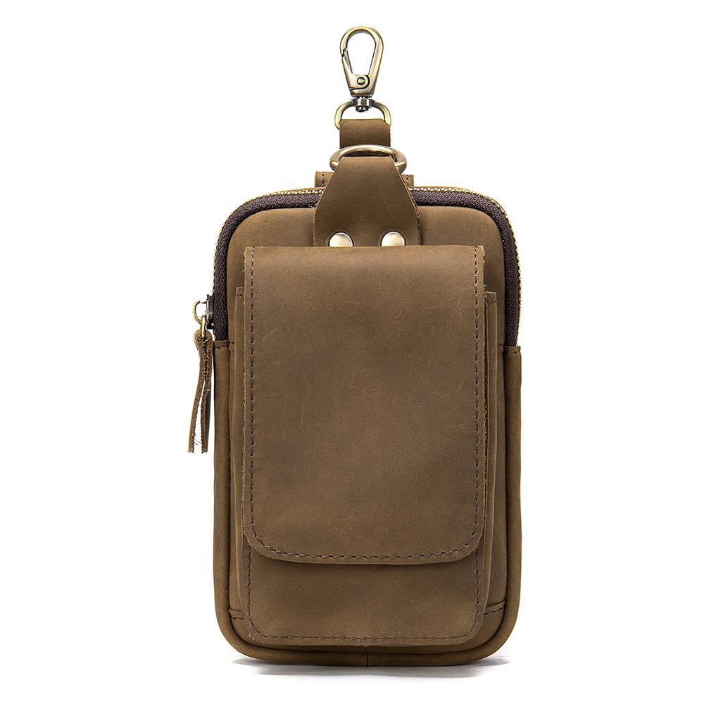 Men's Retro Cowhide Fanny Pack: Genuine Leather Multi-Functional Phone Belt Bag