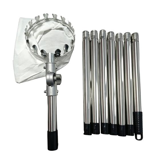 

Long Handle Fruit Picker Metal with Cloth Bag Fruit Harvesting Claw Stainless Steel Pole Adjustable Tree S