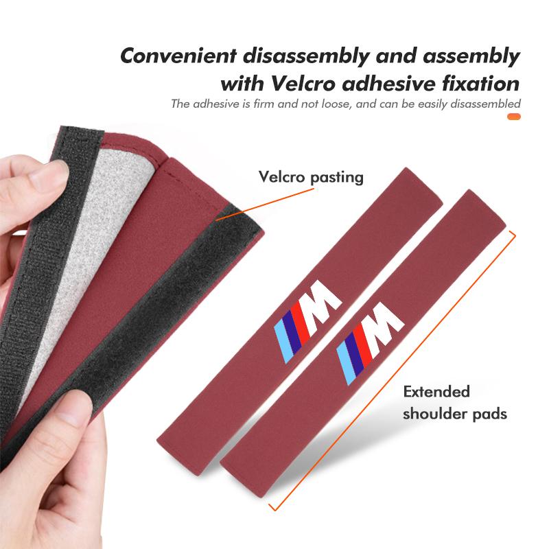 For BMW Car Seat Belt Cover Shoulder Strap Pad Accessories E70 E91 E30 G30 E53 M3 M5 X6 X4 X7 E92 E93 X1 X3 X5 blhn58
