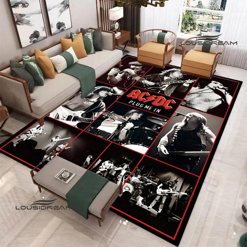 3D Rock Band AC/DC Printed Carpet Yoga Mat Non-slip Carpet Kitchen Mat Room Decor Carpets for Living Room Area Rug Birthday Gift