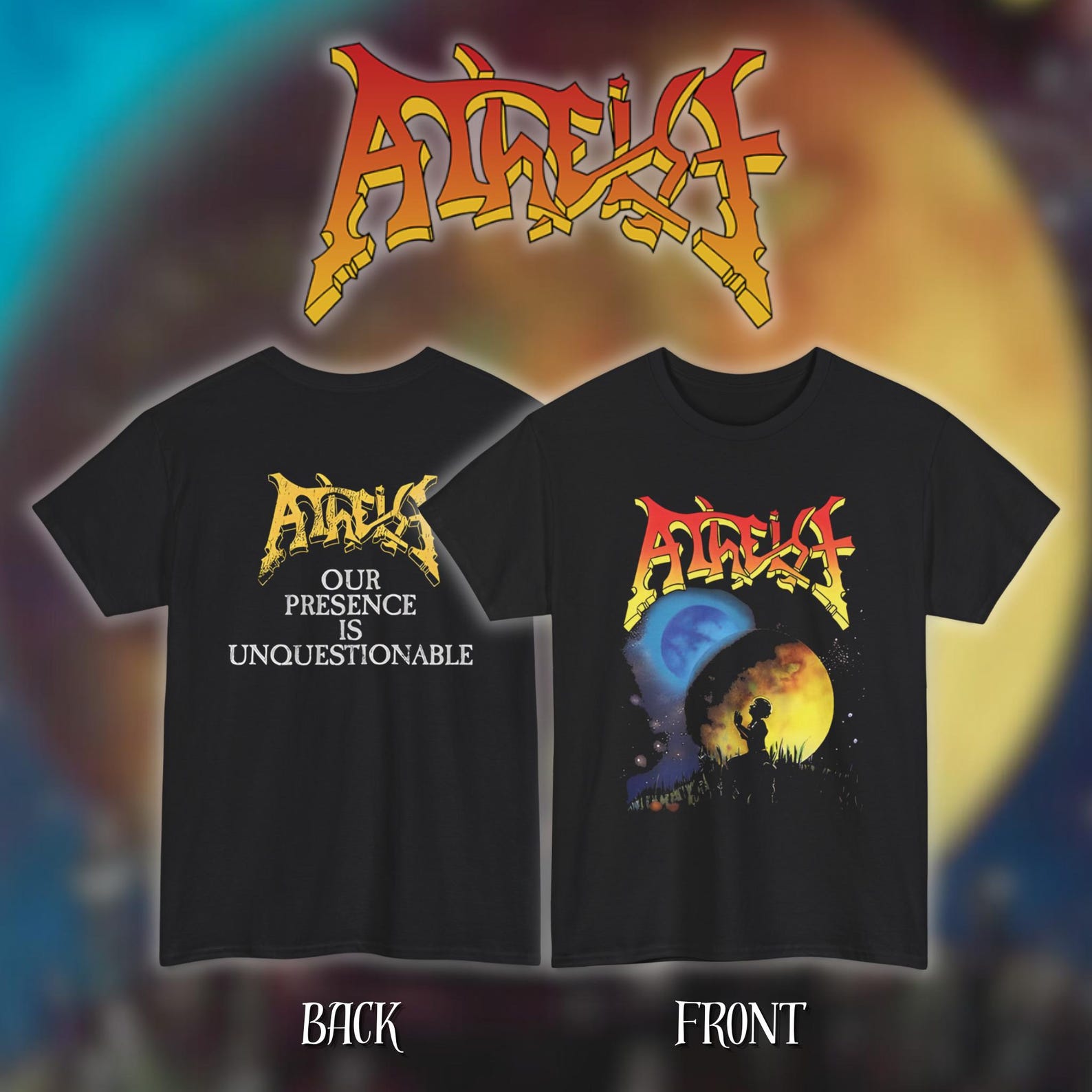 Atheist - Unquestionable Presence | Gildan Heavy Cotton Tee | Size- S, M, L, XL, 2-3 XL XL