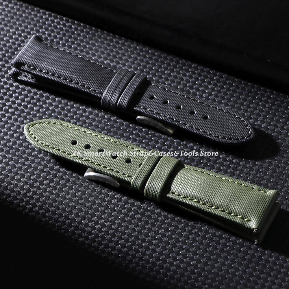 18mm 20mm 22mm Waterproof Sailcloth Watch Strap Nylon Leather Watchband Quick Release Band Sport Wristband Belt Accessories