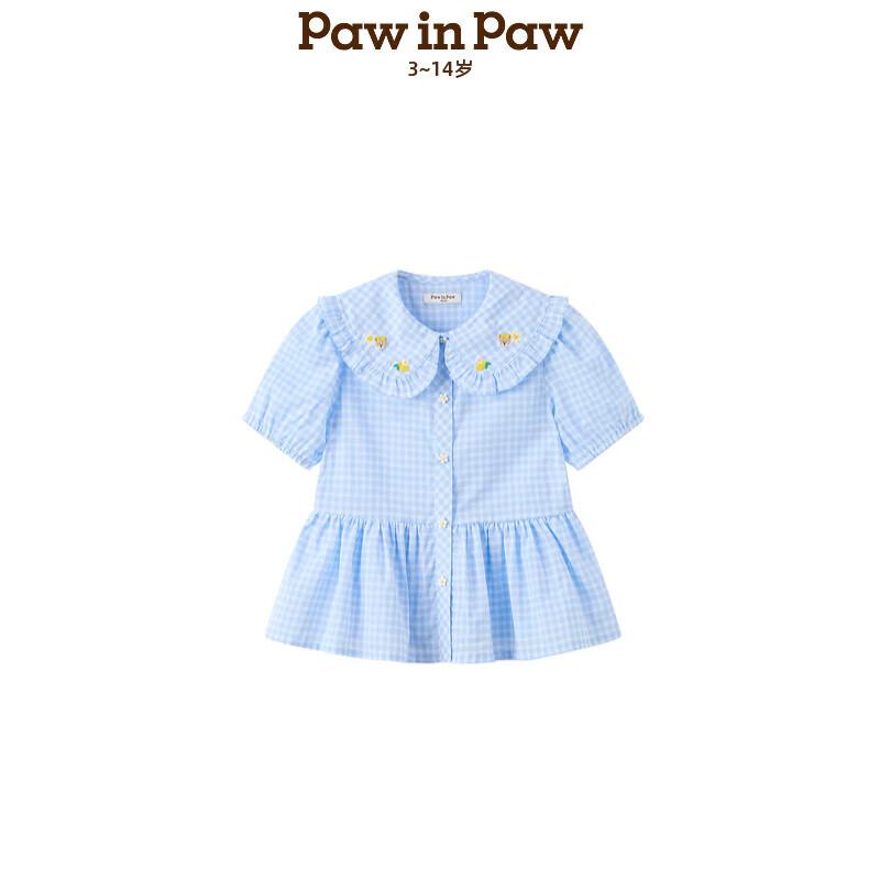 PawinPaw Girls  Cartoon Bear Short Sleeve Shirt 120