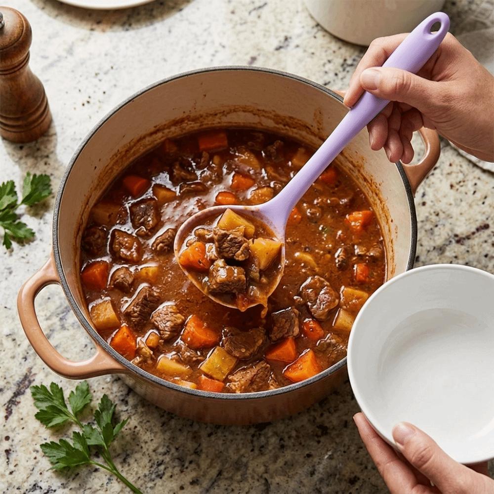 Non-scratch Pan Soup Ladle Round Wide Spoon Head Kitchen Utensil Non-stick Spoon  Daily Cooking