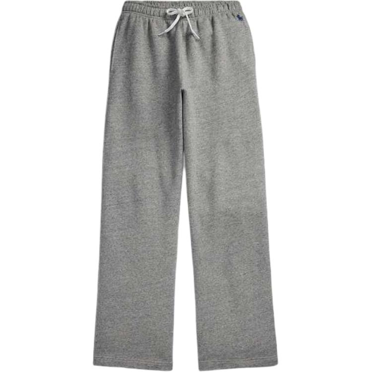 Polo Ralph Lauren SS25 Drawstring Velour Wide-Leg Cotton Blend Knit Sweatpants Women bottoms Gray WMPOPNTNBQ20282-020